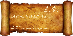 Löwi Valéria névjegykártya